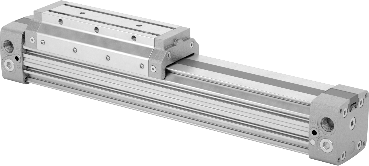Çubuksuz Hava Sürgüsü, 1-1/4" Delik Boyutu, 3,23" Yükseklik, 6" Strok Uzunluğu