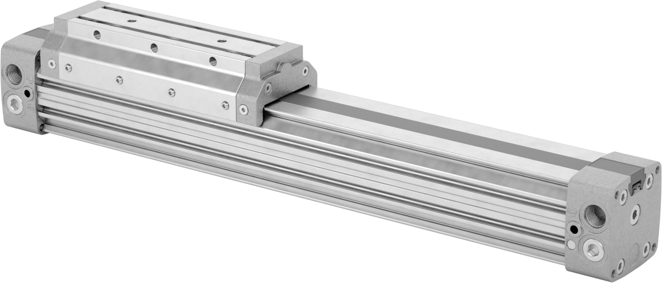 Çubuksuz Hava Sürgüsü, 1-1/4" Delik Boyutu, 3,23" Yükseklik, 8" Strok Uzunluğu
