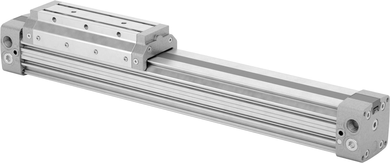 Çubuksuz Hava Sürgüsü, 1-1/4" Delik Boyutu, 3,23" Yükseklik, 9" Strok Uzunluğu