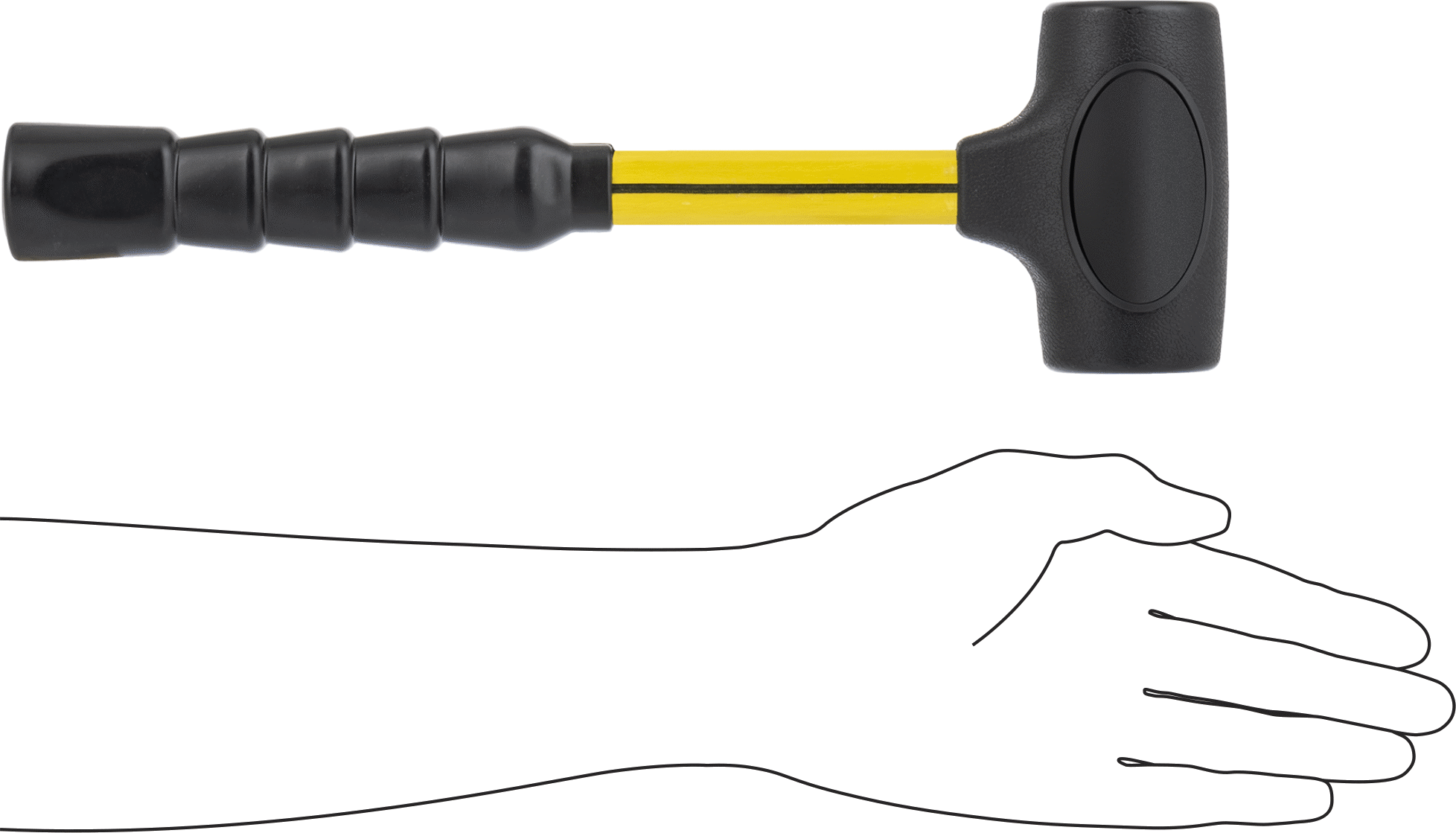 Dead Blow Tokmak, PVC Plastik Yüz, Fiberglas Sap, 2 lbs.