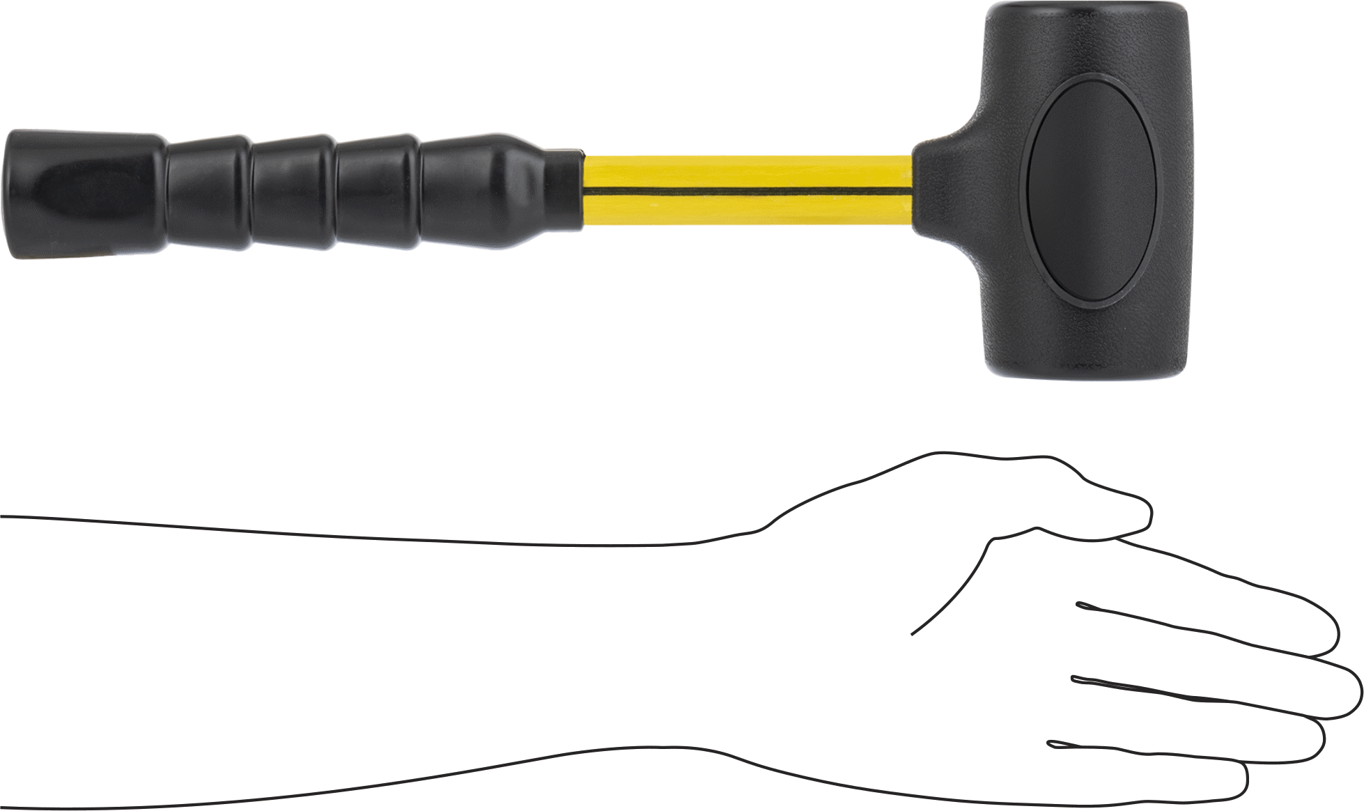 Dead Blow Tokmak, PVC Plastik Yüz, Fiberglas Sap, 2-3/4 lbs.
