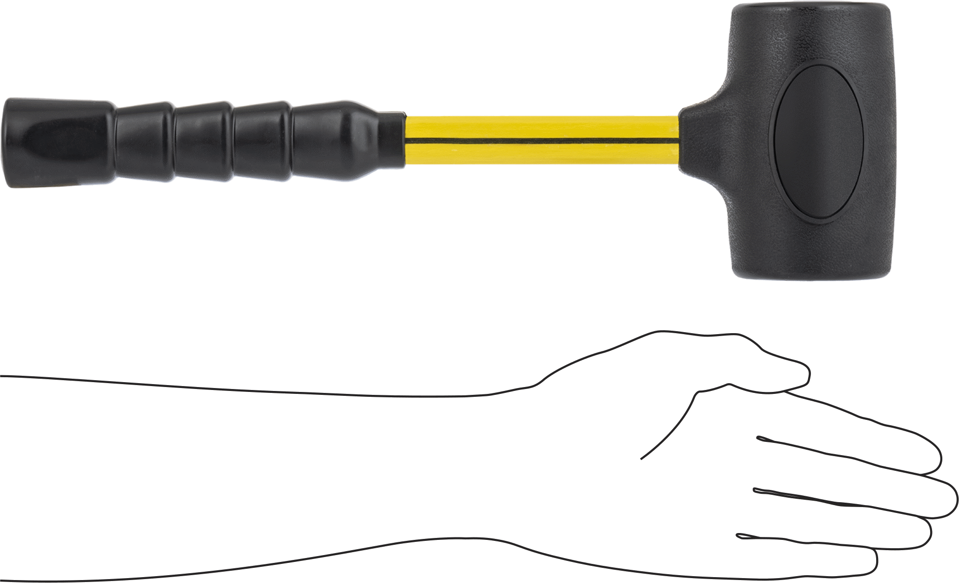 Dead Blow Tokmak, PVC Plastik Yüz, Fiberglas Sap, 3-3/8 lbs.
