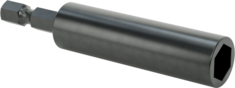 Somun Sökme Ucu, Elektrikli Aletler için 1/4" Altıgen Şaft, 3/8" Altıgen Boyutu, 3" Uzunluk