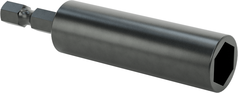 Somun Sökme Ucu, Elektrikli Aletler için 1/4" Altıgen Şaft, 7/16" Altıgen Boyut, 3" Uzunluk