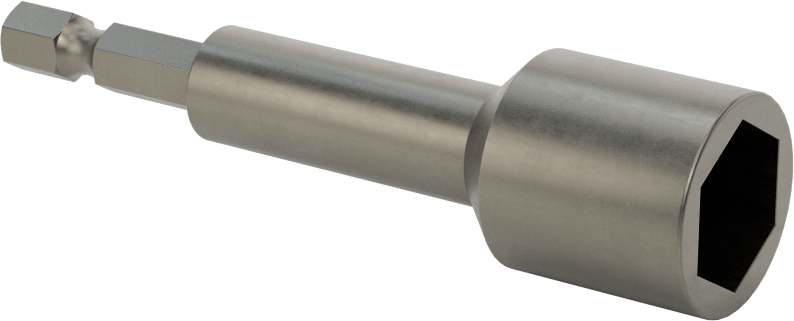 Somun Sökme Ucu, Elektrikli Aletler için 1/4" Altıgen Şaft, 9/16" Altıgen Boyut, 3-1/4" Uzunluk