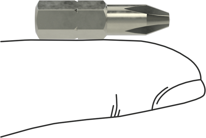 Yüksek Torklu 2 Numaralı Phillips Ucu, 1/4" Altıgen Şaft