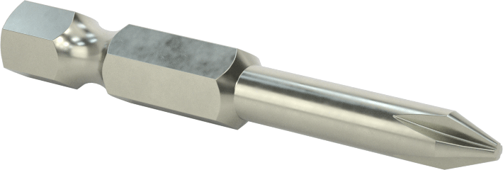 Yüksek Torklu Phillips Ucu, Elektrikli Aletler için 1/4" Altıgen Şaft, 1 Numaralı Boyut, 2" Toplam Uzunluk