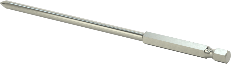 Yüksek Torklu Phillips Ucu, Elektrikli Aletler için 1/4" Altıgen Şaft, 1 Numaralı Boyut, 6" Toplam Uzunluk