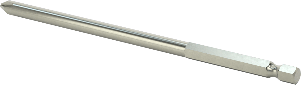 Yüksek Torklu Phillips Ucu, Elektrikli Aletler için 1/4" Altıgen Şaft, Numara 2 Boyut, 6" Toplam Uzunluk