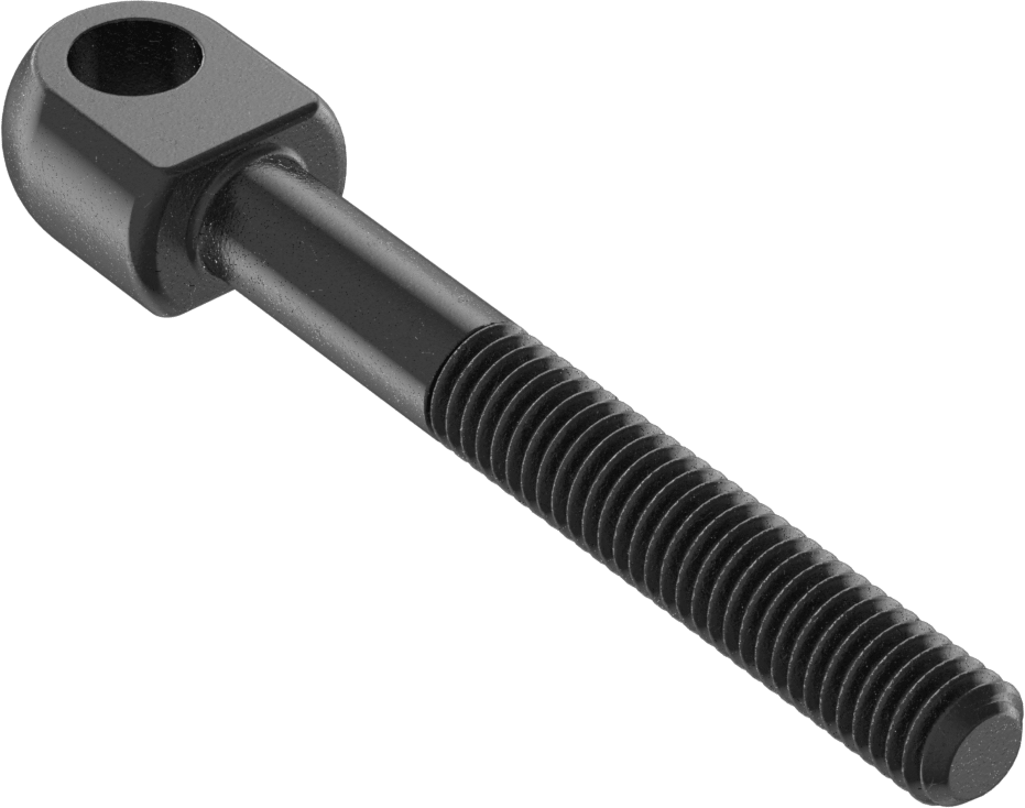 Düz Omuzlu Çubuk Ucu Cıvatası, 3/8"-16 Diş Boyutu, 2" Uzunlukta Şaft Dişi
