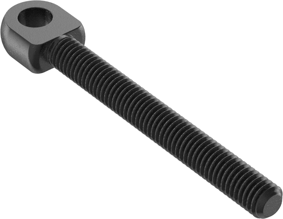 Düz Omuzlu Çubuk Ucu Cıvatası, 3/8"-16 Diş Boyutu, 3-5/16" Uzun Şaft Dişi