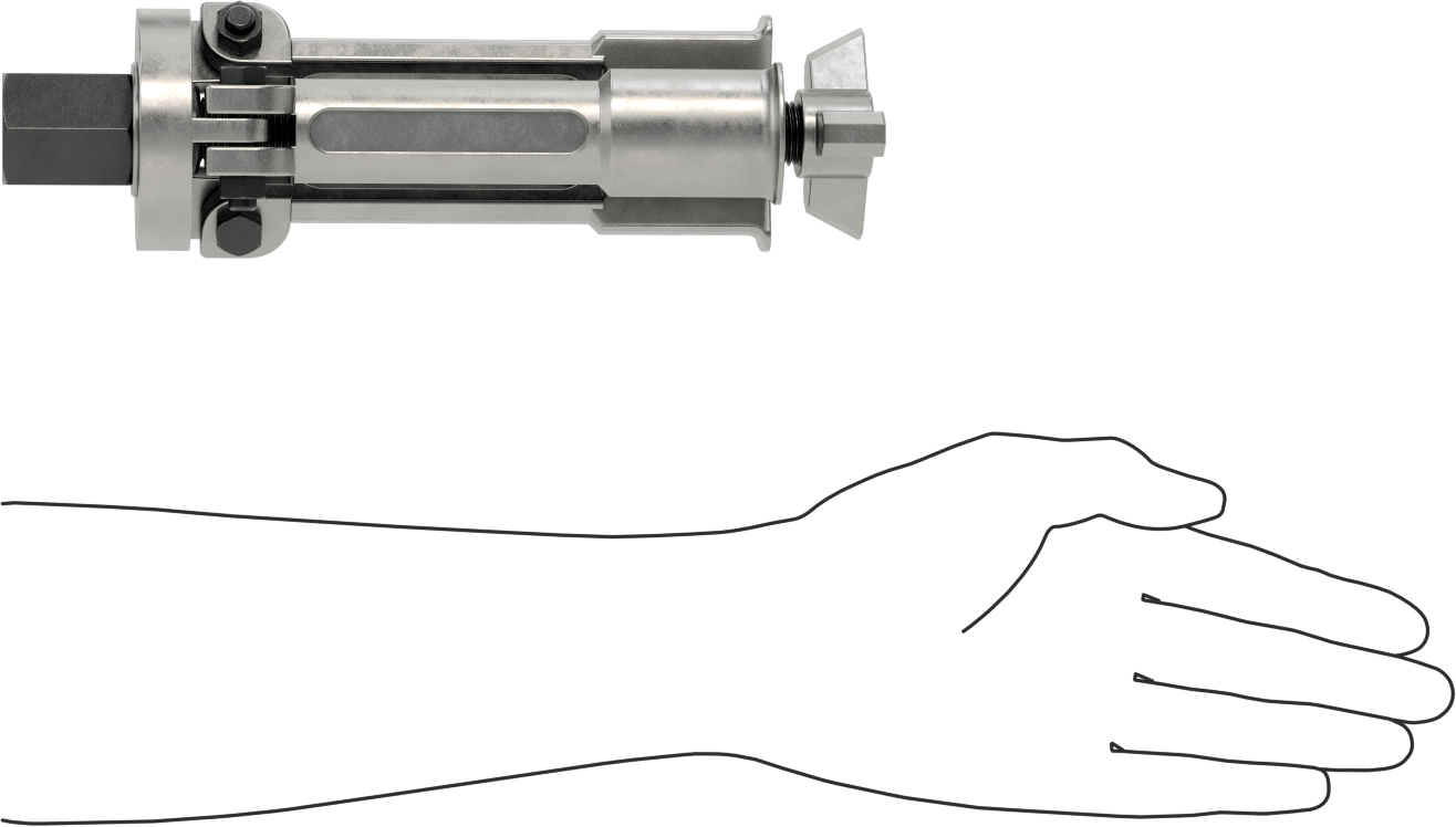Genişleyen Yaka İç Tutma Çekici, Kullanıma Hazır, 2-1/4“ ila 4-3/8” Mil Çapı için