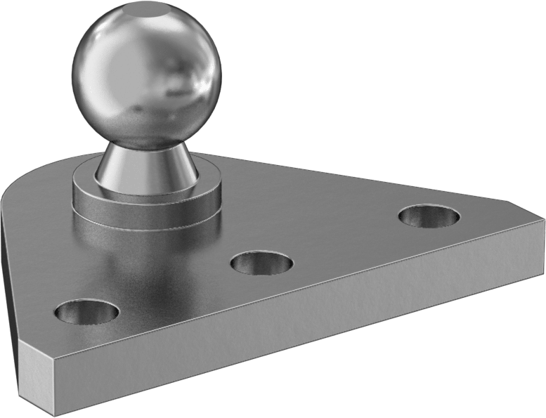Gaz Yayı için Bilyalı Saplama Montaj Braketi, Ağır Hizmet Tipi, 16 mm Top Çapı