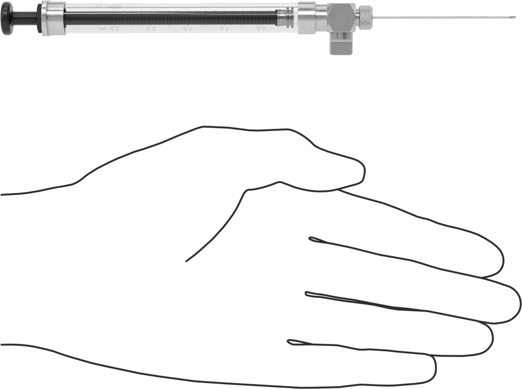 Gaz Örnekleme Cam Şırıngası, 2,5 ml Kapasite