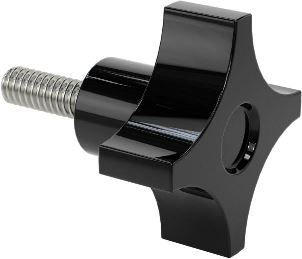 Dört Kollu Tutma Yerli Düğme, 1/4“-20 Diş x 3/4” Uzunlukta Saplama, 1-1/2" Çaplı Başlık