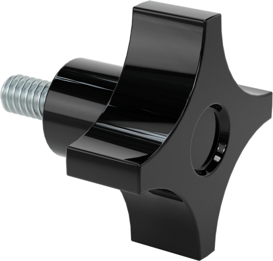 Dört Kollu Tutma Yerli Düğme, 1/4“-20 Diş x 1/2” Uzunlukta Saplama, 1-1/2" Çaplı Başlık