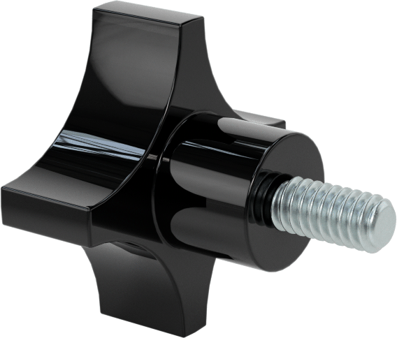 Dört Kollu Tutma Yerli Düğme, 1/4“-20 Diş x 1/2” Uzunlukta Saplama, 1-1/2" Çaplı Başlık