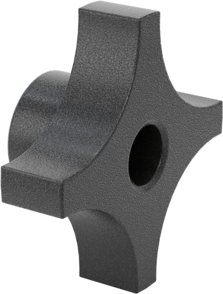 Dört Kollu Tutma Yerli Düğme, 3/8"-16 Dişli Delikli, 2-1/4" Genişlikte Başlık