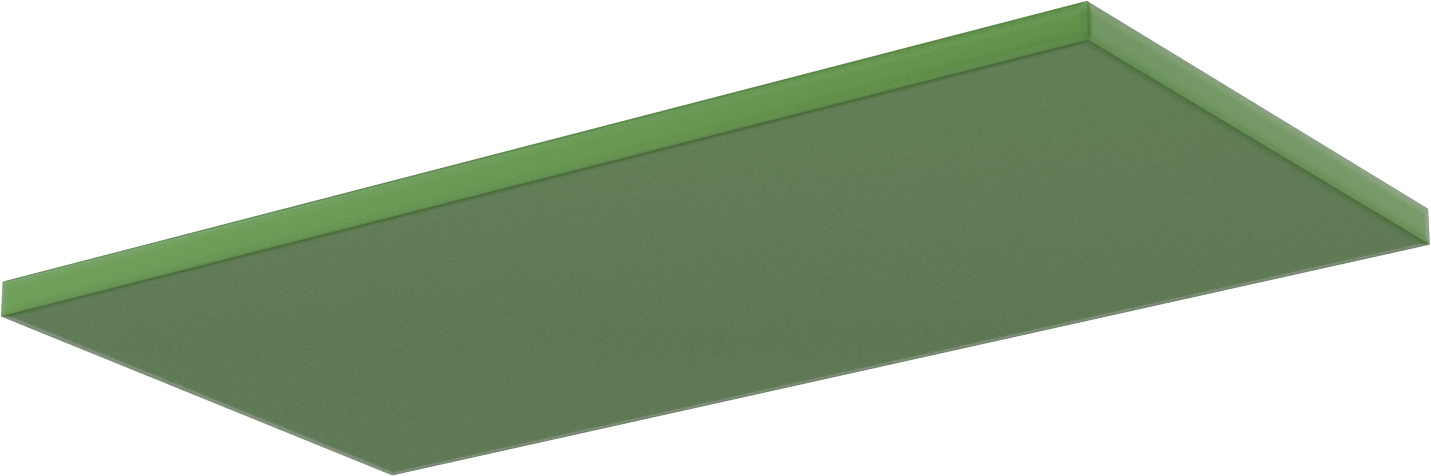Kimyasallara Dayanıklı PVC Titreşim Sönümleme Pedi, Pürüzsüz Doku, 20“ Uzunluk x 10” Genişlik x 9/16" Kalınlık