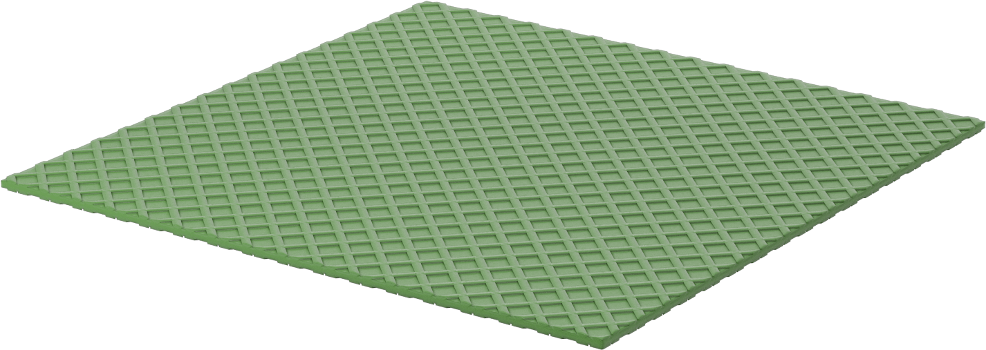 Kimyasallara Dayanıklı PVC Titreşim Sönümleme Pedi, Çapraz Dokulu, 8“ Uzunluk x 8” Genişlik x 9/32" Kalınlık