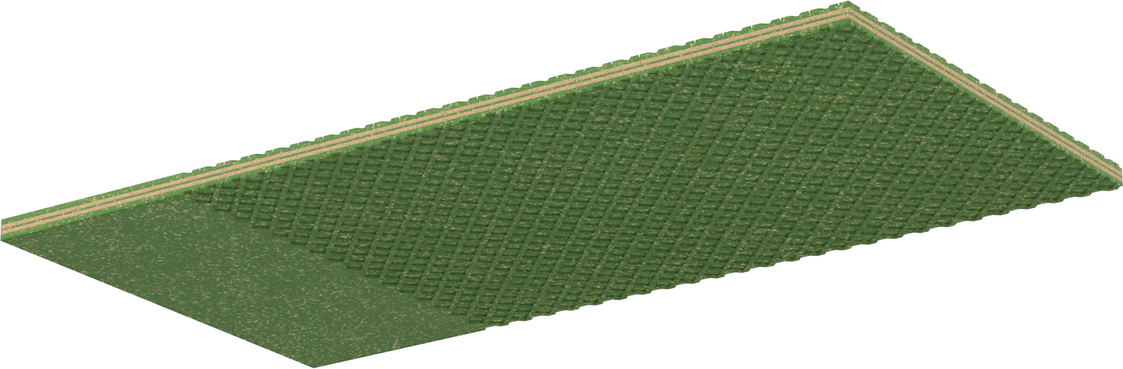 Kimyasallara Dayanıklı PVC Titreşim Sönümleme Pedi, Mantar Elyaf Takviyeli, 39“ Uzunluk x 20” Genişlik x 7/8" Kalınlık