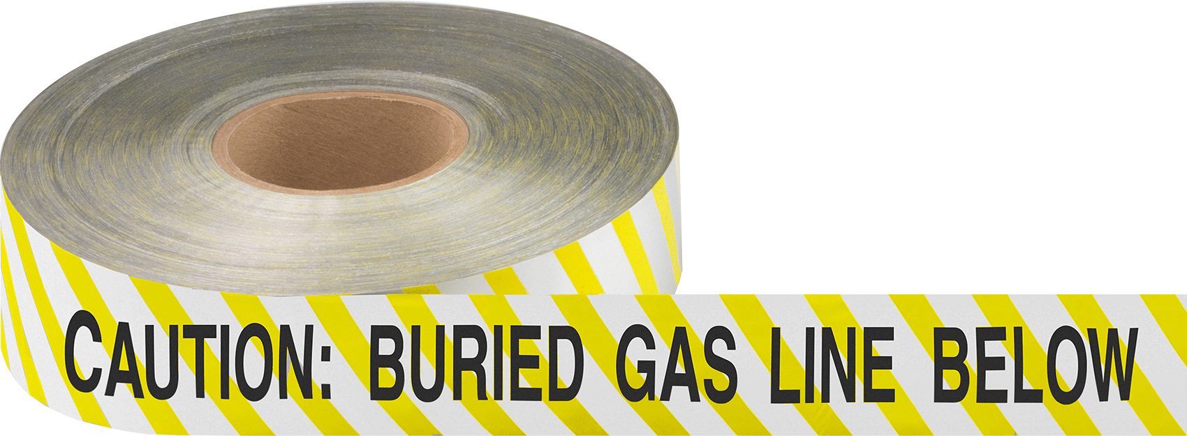 Metal Dedektörü Sınıfı Gömülü Boru Uyarı Bandı, Yer Altına Gömülü Gaz Hattı, Beyaz/Sarı, 1000 Feet