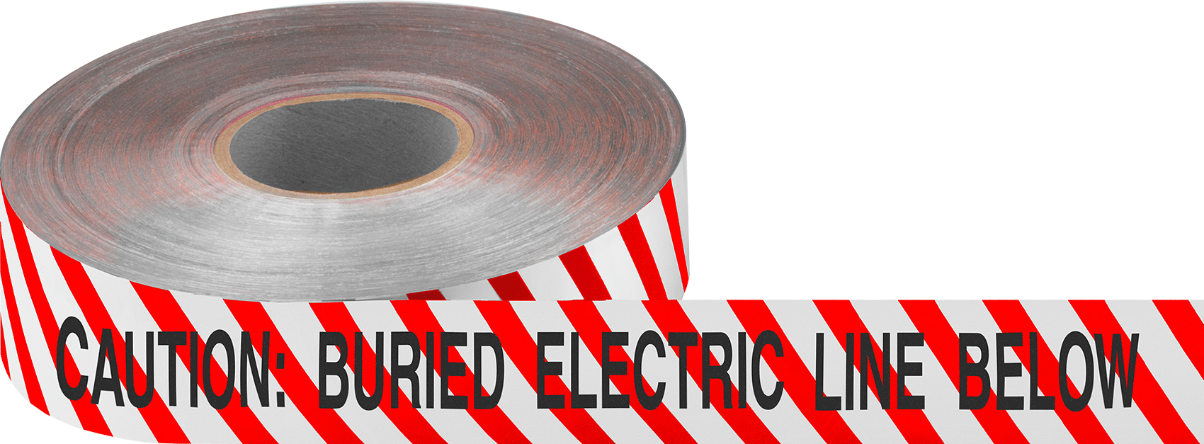 Metal Dedektörü Sınıfı Gömülü Boru Uyarı Bandı, Yer Altına Gömülü Elektrik Hattı, Kırmızı/Beyaz, 1000 Feet