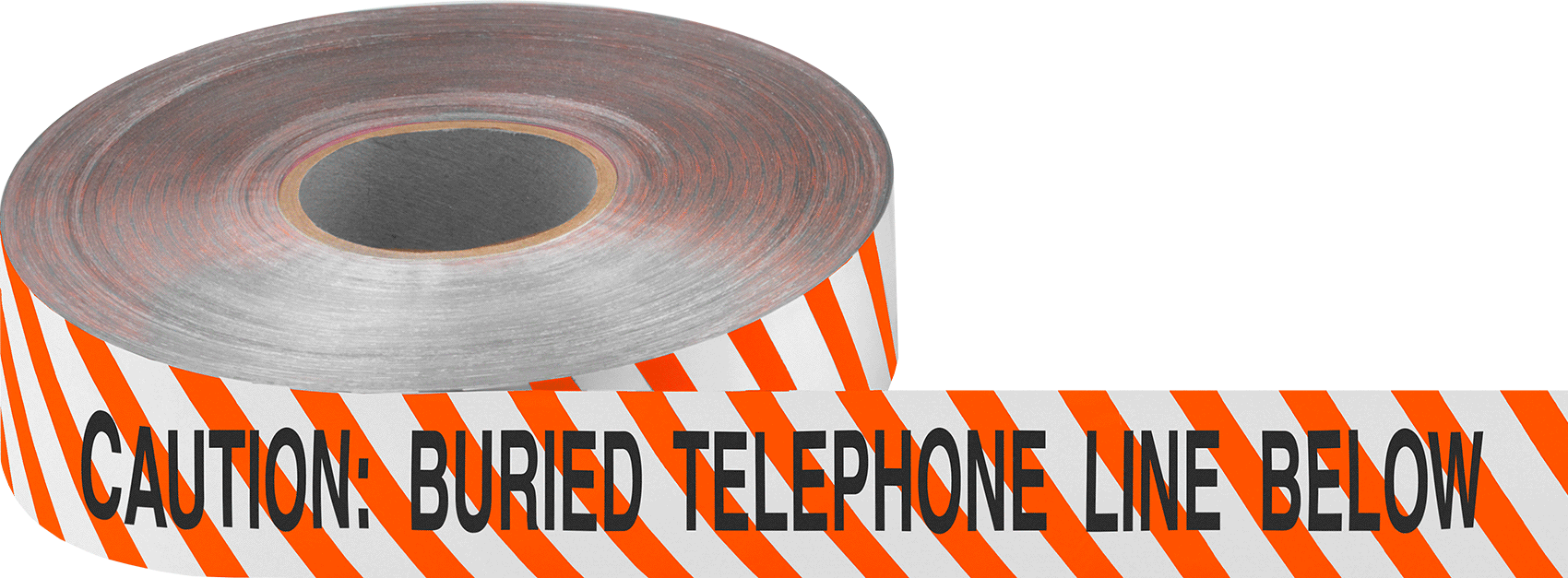 Metal Dedektörü Sınıfı Gömülü Boru Uyarı Bandı, Yer Altına Gömülü Telefon Hattı, Turuncu/Beyaz, 1000 Feet