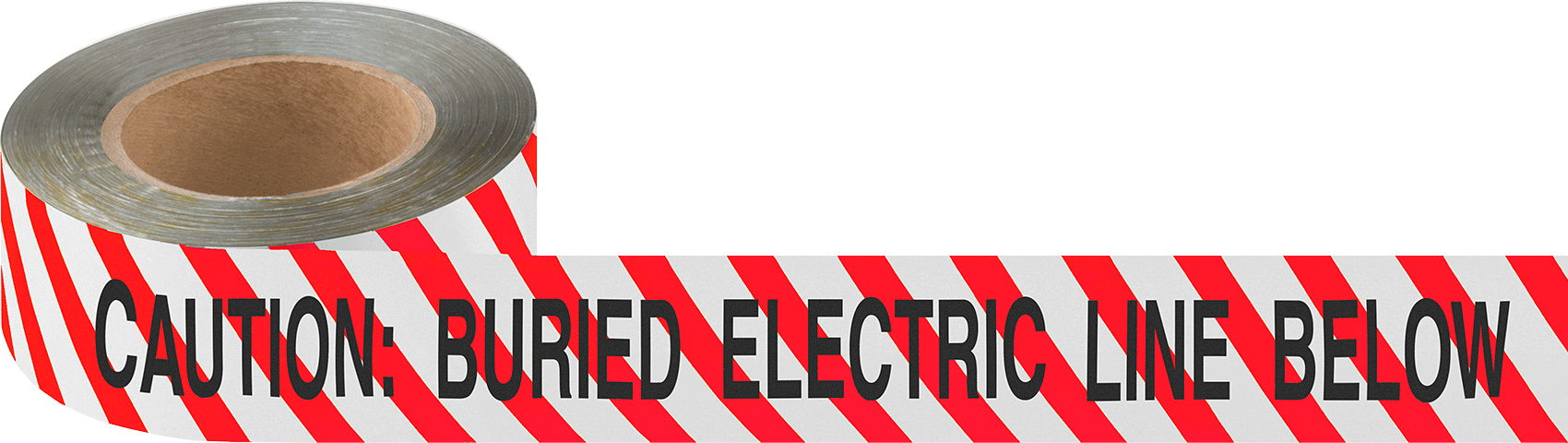 Metal Dedektörü Sınıfı Gömülü Boru Uyarı Bandı, Yer Altına Gömülü Elektrik Hattı, Kırmızı/Beyaz, 250 Feet
