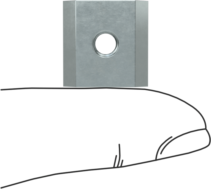 T-Yuvalı Çerçeve Bağlantı Elemanları, Uç Beslemeli Kendinden Hizalamalı Somun, 1,5" için, 30 mm ve 40 mm Ray, M5