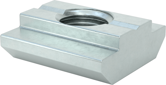 T-Yuvalı Çerçeve Bağlantı Elemanları, Uç Beslemeli Kendinden Hizalamalı Somun, 1.5", 30 mm ve 40 mm Yükseklikli Ray, M8