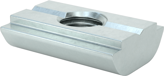 T-Yuvalı Çerçeve Bağlantı Elemanları, 1,5" için Tak-Çıkar Kendinden Hizalamalı Somun, 30 mm ve 40 mm Ray, M6