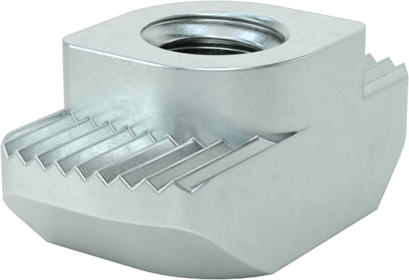 T-Yuvalı Çerçeve Bağlantı Elemanları, Takılabilir Çekiç Somunu, 45 mm Ray için, 1/4"-20 Diş, Çelik