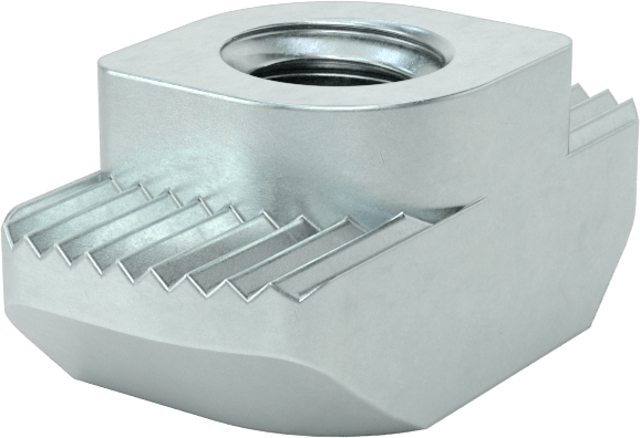 T-Yuvalı Çerçeve Bağlantı Elemanları, Takılabilir Çekiç Somunu, 45 mm Ray için, 1/4"-20 Diş, Paslanmaz Çelik