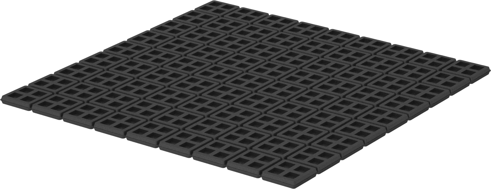 Doğal Kauçuk Titreşim Sönümleme Pedi, Çapraz Dokulu, 18“ Kare x 3/8” Kalınlık