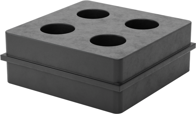 Doğal Kauçuk Titreşim Sönümleme Pedi, Çapraz Dokulu, 2“ Kare x 3/4” Kalınlık