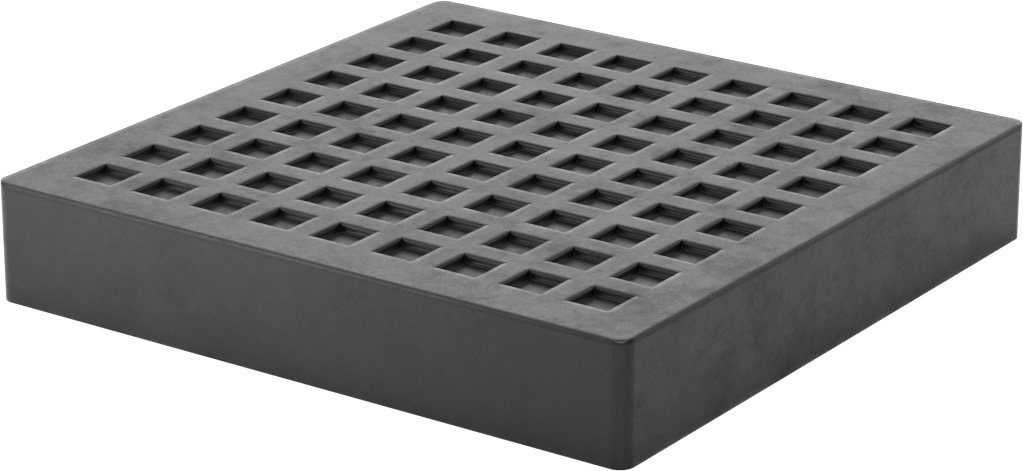 Doğal Kauçuk Titreşim Sönümleme Pedi, Çapraz Dokulu, 6“ Kare x 1” Kalınlık