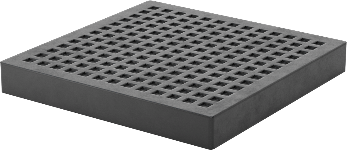Doğal Kauçuk Titreşim Sönümleme Pedi, Çapraz Dokulu, 8“ Kare x 1” Kalınlık