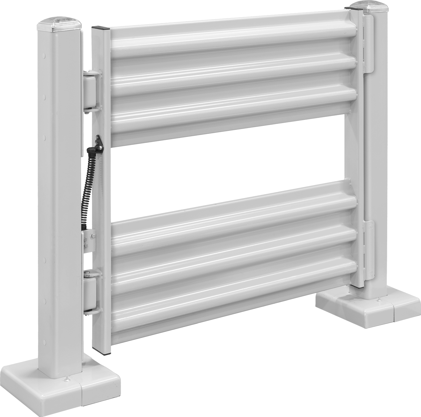 Gate with Three-Rib Rail, Posts, and Mounting Plate Covers