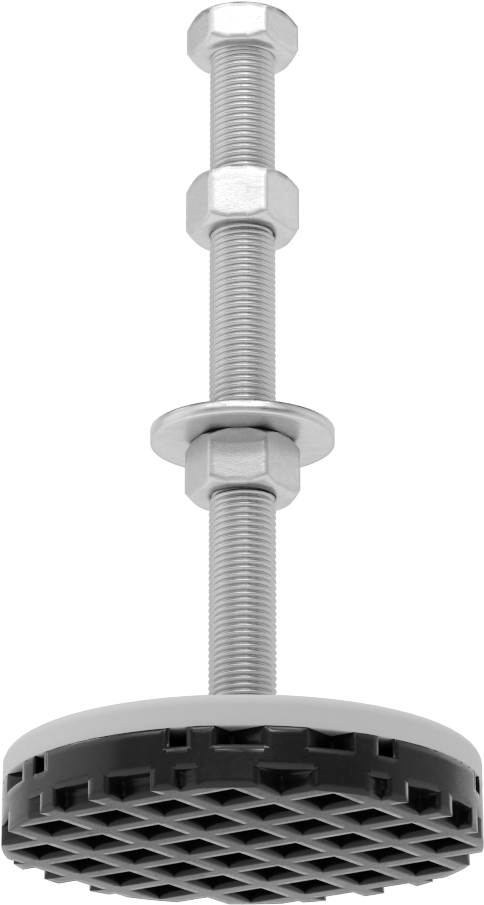 Kolay Kurulum Titreşim Sönümleyici Dengeleme Montajı, 1/2"-20 Dişli Saplamalı, 500 lbs. Kapasite, Döner
