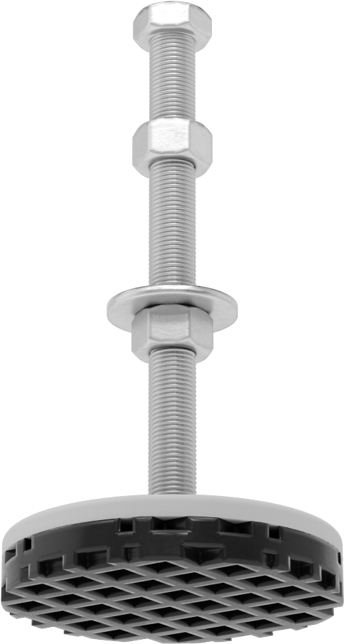Kolay Kurulum Titreşim Sönümleyici Dengeleme Montajı, 1/2"-20 Dişli Saplamalı, 1000 lbs. Kapasite, Döner