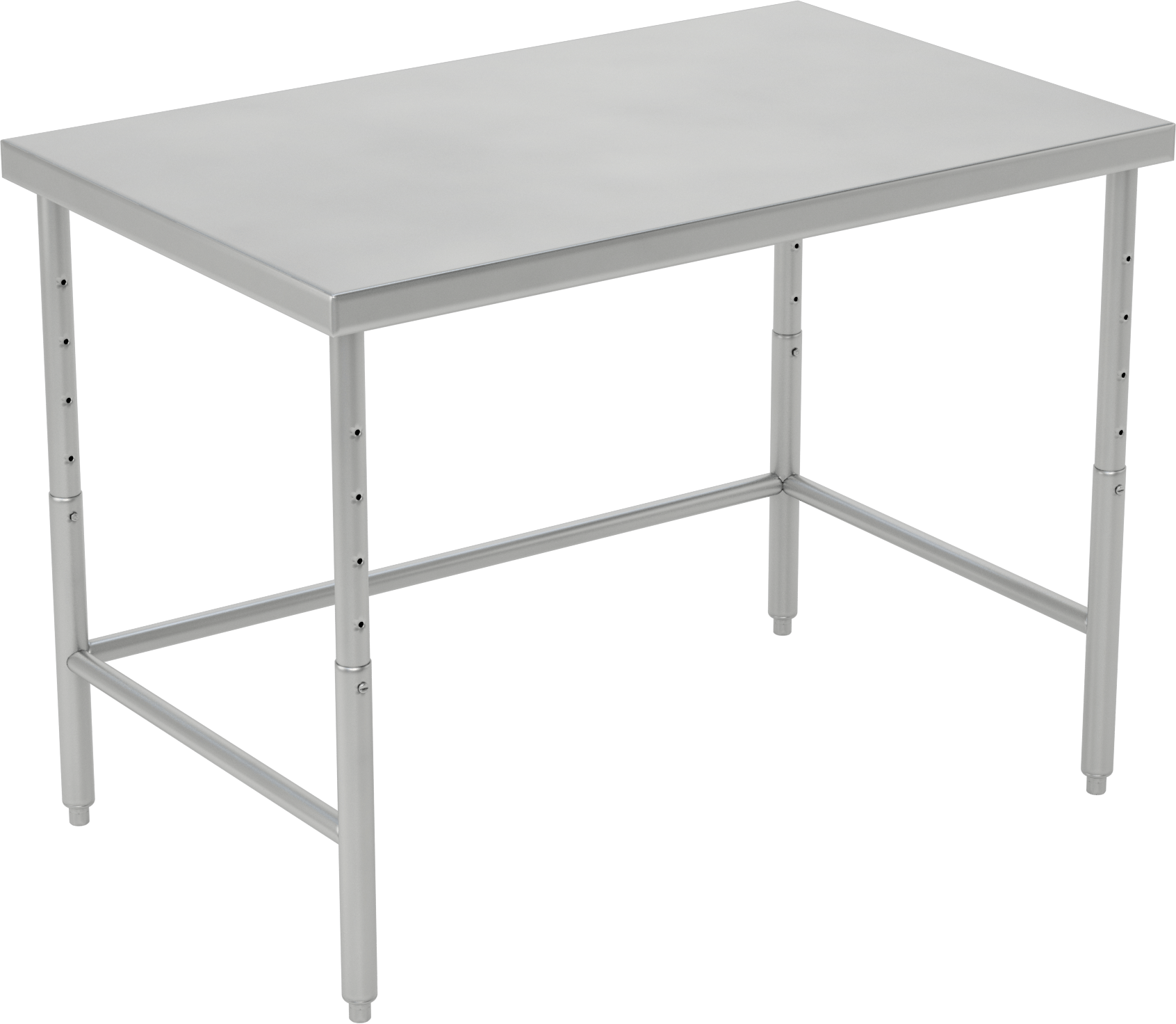 Yüksekliği Ayarlanabilir Paslanmaz Çelik Masa, Sabit, 24“-36” Yükseklik x 48“ Genişlik x 30” Derinlik
