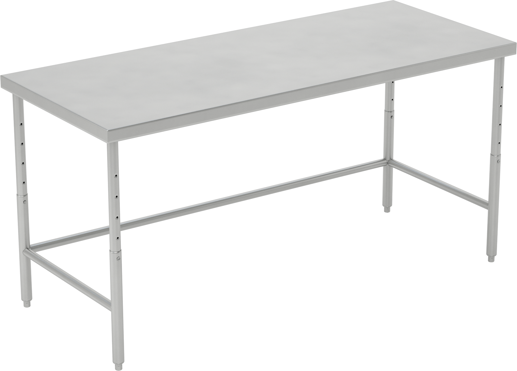 Yüksekliği Ayarlanabilir Paslanmaz Çelik Masa, Sabit, 24“-36” Yükseklik x 72“ Genişlik x 30” Derinlik