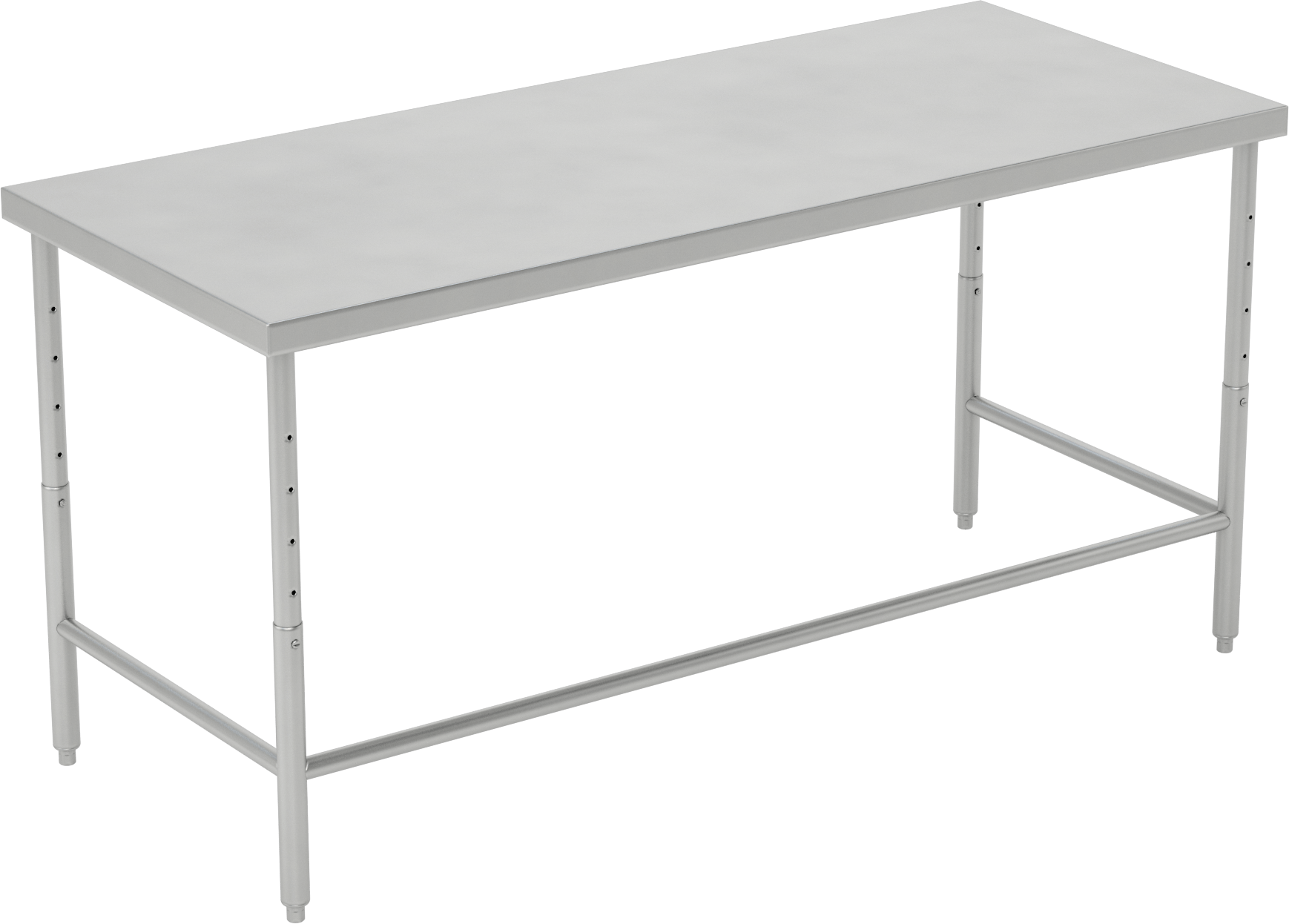 Yüksekliği Ayarlanabilir Paslanmaz Çelik Masa, Sabit, 24“-36” Yükseklik x 72“ Genişlik x 30” Derinlik