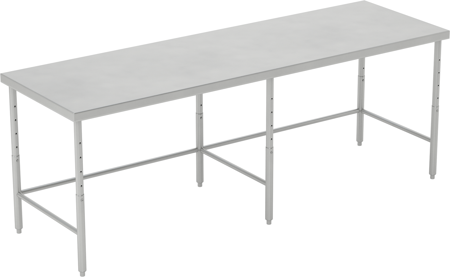 Yüksekliği Ayarlanabilir Paslanmaz Çelik Masa, Sabit, 24“-36” Yükseklik x 96“ Genişlik x 30” Derinlik