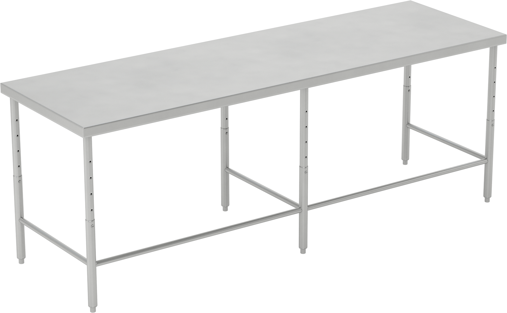 Yüksekliği Ayarlanabilir Paslanmaz Çelik Masa, Sabit, 24“-36” Yükseklik x 96“ Genişlik x 30” Derinlik
