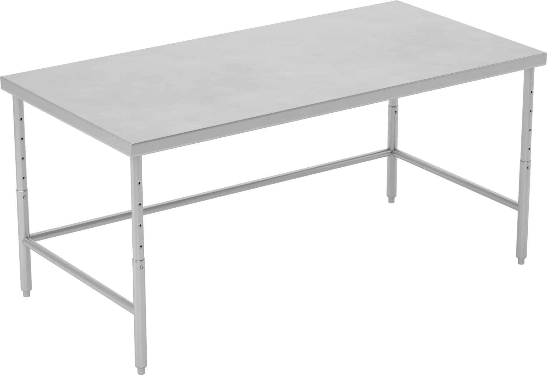Yüksekliği Ayarlanabilir Paslanmaz Çelik Masa, 24“-36” Yükseklik x 72“ Genişlik x 36” Derinlik