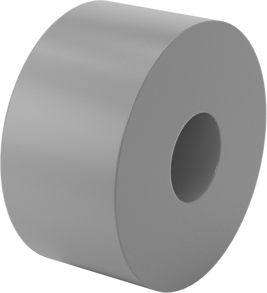 Mil Montajlı Konveyör Makarası, Poliüretan, 1/2" Mil, 1-1/2" OD, 3/4" Genişlik