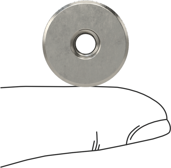 303 Paslanmaz Çelik Tırtıllı Düğme, 1/4"-20 Dişli Delik, 3/4" Çaplı Başlık
