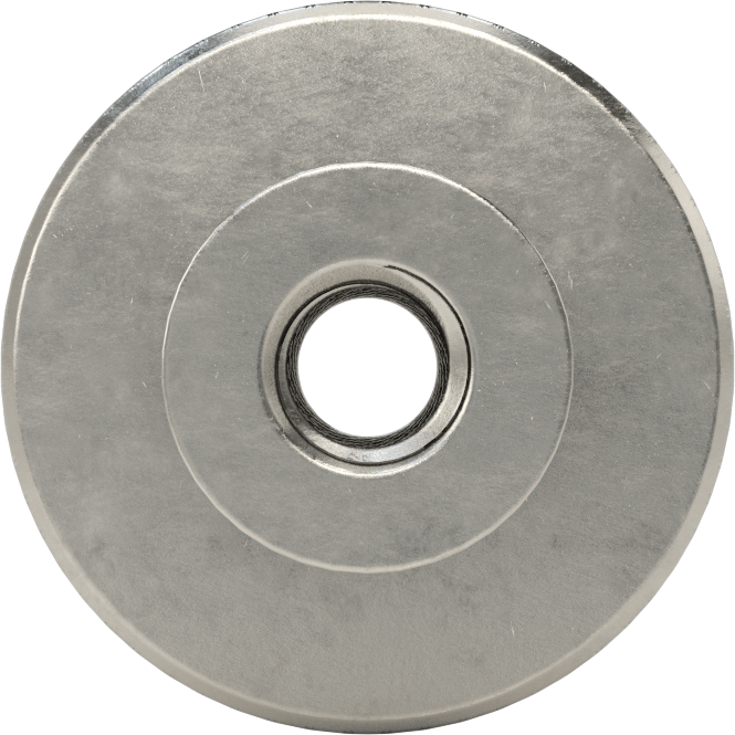303 Paslanmaz Çelik Tırtıllı Düğme, 3/8"-16 Dişli Delikli, 1-1/2" Çaplı Başlık
